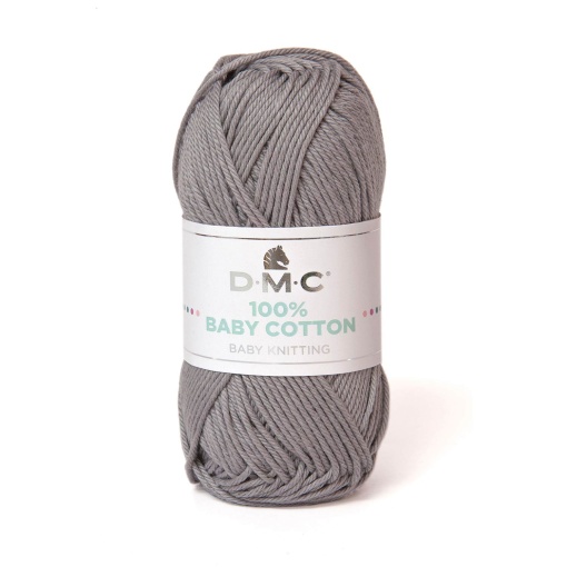 Fio de tricot DMC 100% Baby Cotton 50g cinza escuro 759