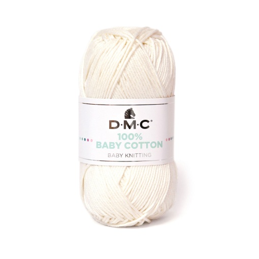 Fio de tricot DMC 100% Baby Cotton 50g branco linho 761