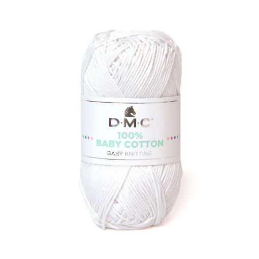 Fio de tricot DMC 100% Baby Cotton 50g branco 762
