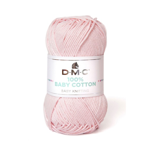 Fio de tricot DMC 100% Baby Cotton 50g rosa clarinho 763
