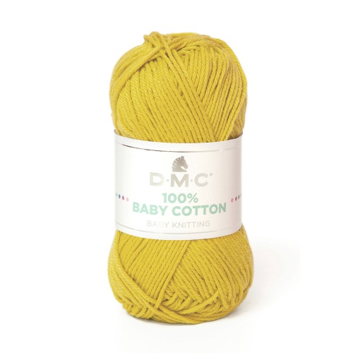 Fio de tricot DMC 100% Baby Cotton 50g amarelo torrado 771