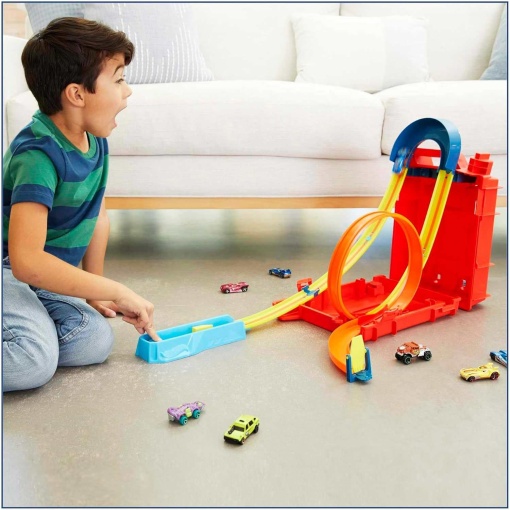 HOT WHEELS TRACK BUILDER PISTA BIDAO DE GASOLINA ACROBACIAS EXTREMAS MATTEL HDX78