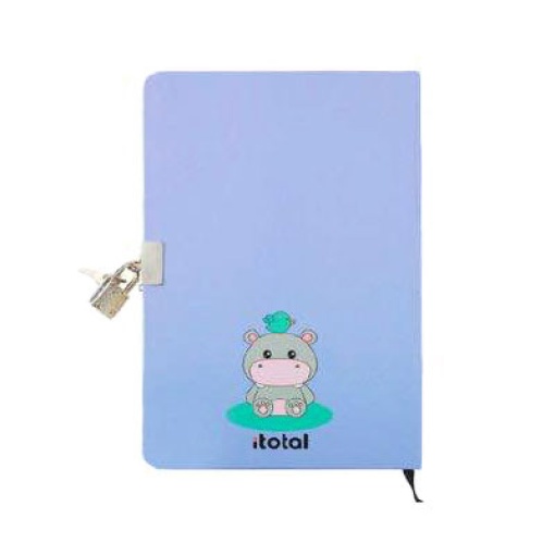 Diário com cadeado iTotal Hippo pontilhado