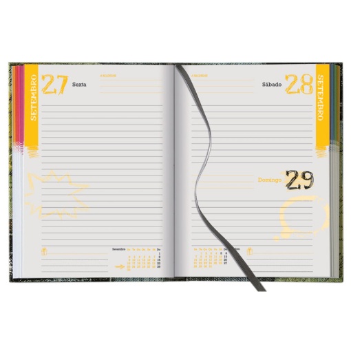 Agenda escolar diária A5 2025/26 12 meses espiral PAPIRO Think