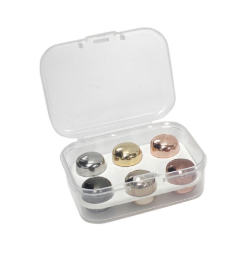 Botões magnéticos metálicos 12mm 6 pares cores brilhantes
