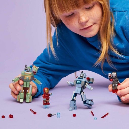 LEGO Marvel Iron Man e máquina de guerra contra drones Hammer 76320