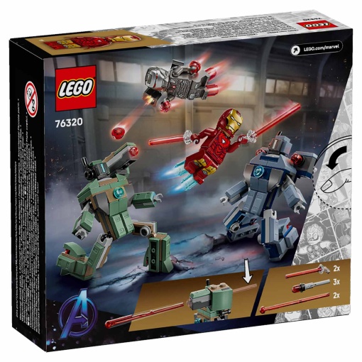 LEGO Marvel Iron Man e máquina de guerra contra drones Hammer 76320