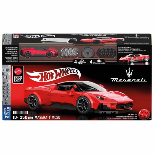 HOT WHEELS Speed Series Brick Shop Maserati MC20 250 peças Mattel JFR90