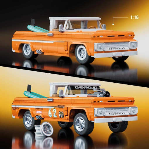 HOT WHEELS Elite Series Brick Shop '62 Chevy Pickup 858 peças Mattel JFT20