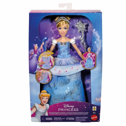 DISNEY Princess Cinderela com vestido de baile Mattel JBF94