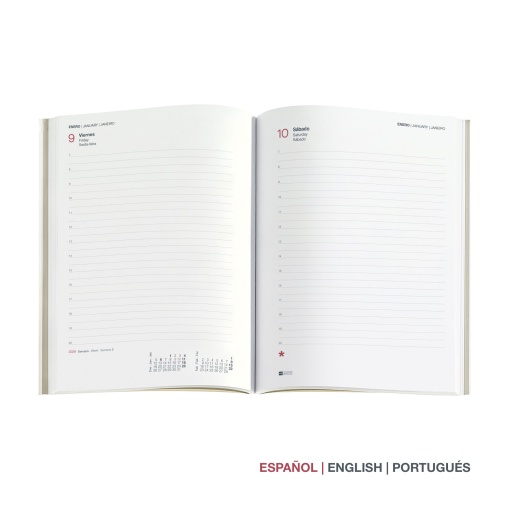 Agenda diária A5 2026 MIQUELRIUS Plus Luxor azul com elástico