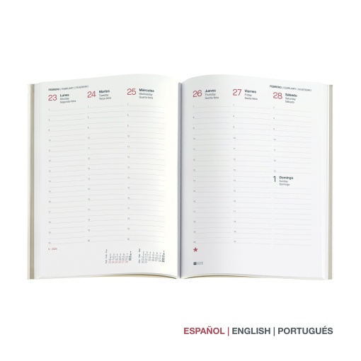 Agenda semanal A5 2026 MIQUELRIUS Plus Luxor cinza com elástico