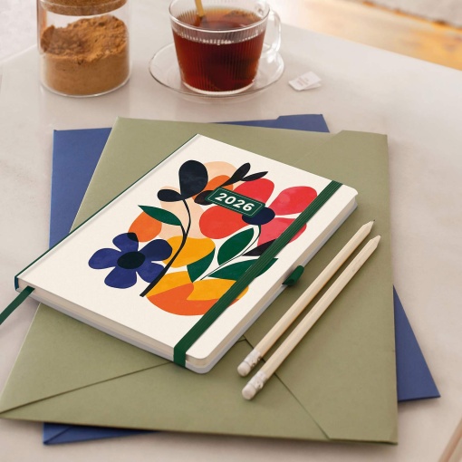 Agenda diária A5 2026 MIQUELRIUS Plus Natura Mini Garden com elástico