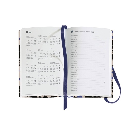 Agenda semanal A6 2026 MIQUELRIUS Passport Natura Black&Blue com elástico