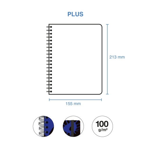 Agenda diária A5 2026 espiral MIQUELRIUS Plus MARF Organic Midnight Bloom com elástico