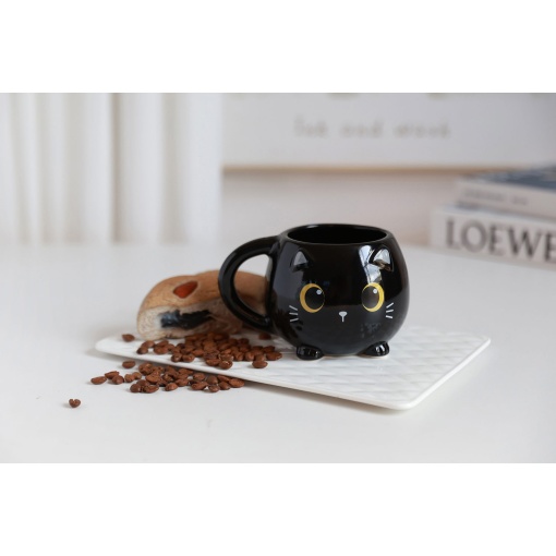 Caneca de cerâmica chunky iTotal gato preto 470ml