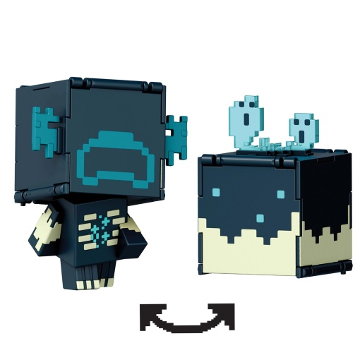 MINECRAFT Flippin' Figs 2 em 1 Warden + bloco catalisador de Sculk Mattel HTL43/JCN20