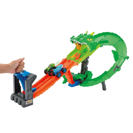 HOT WHEELS Monster Trucks pista Dragon Demolition Shraks vs. Dinos Mattel JFR06