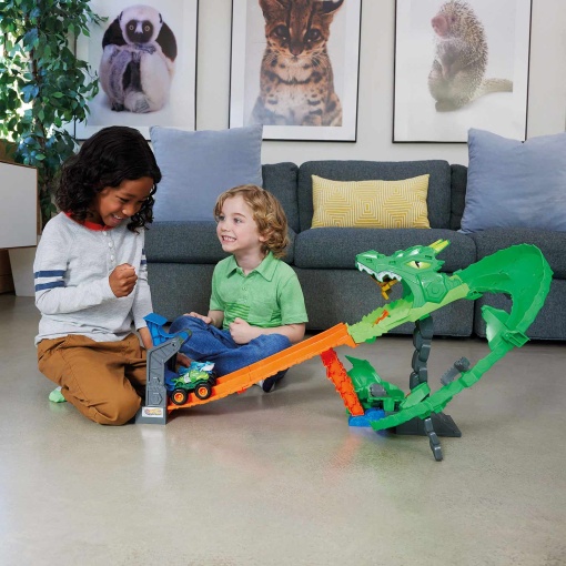 HOT WHEELS Monster Trucks pista Dragon Demolition Shraks vs. Dinos Mattel JFR06