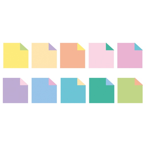 Papel origami URSUS Duo pastel 10 cores 15x15cm 80g 100 folhas