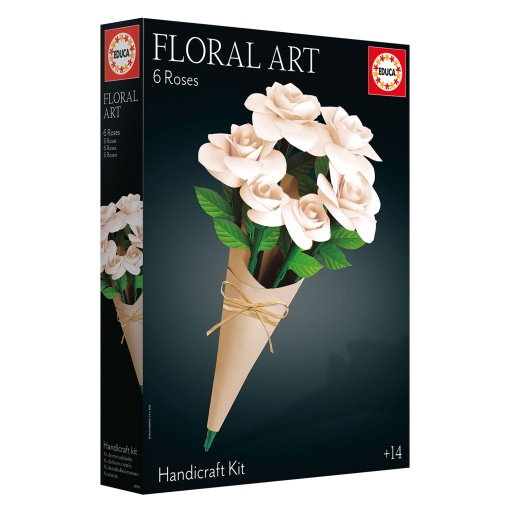 Arte floral - Bouquet 6 rosas brancas EDUCA