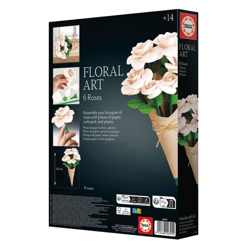 Arte floral - Bouquet 6 rosas brancas EDUCA