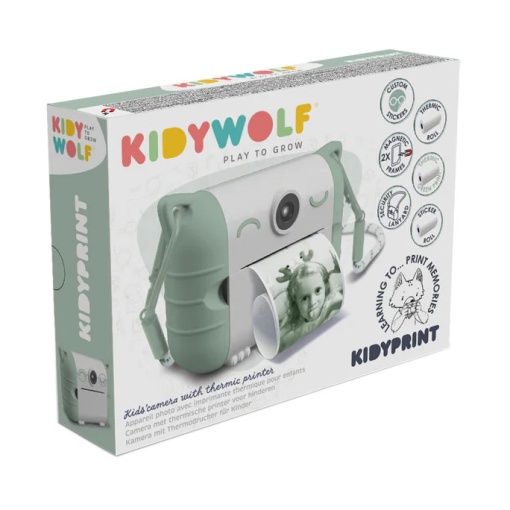 Máquina fotográfica com impressão Kidyprint verde KIDYWOLF
