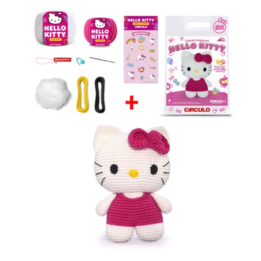 KIT DE CROCHET CIRCULO AMIGURUMI HELLO KITTY ROSA CI482927-2/880404