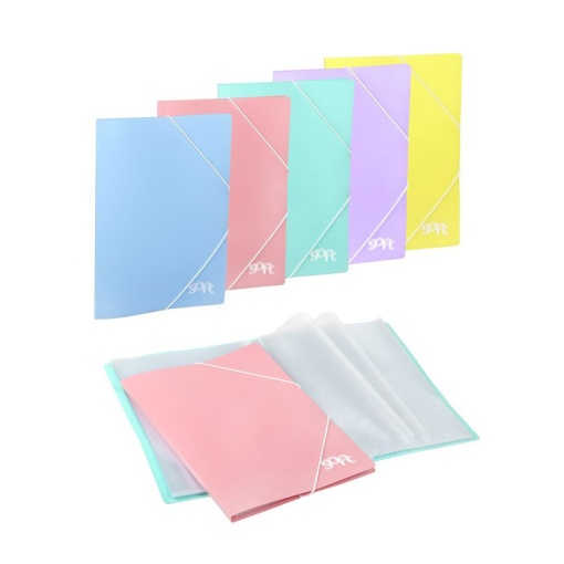 Portefólio CARCHIVO Soft A4 fólio com elástico 20 bolsas sortido pastel