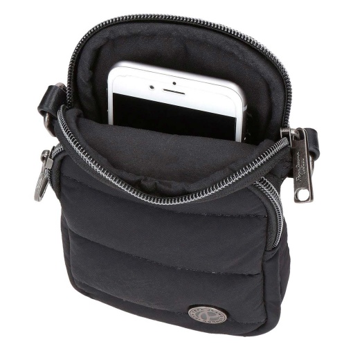 Bolsa de telemóvel PEPE JEANS Aura preta 7,5x11x2,5cm