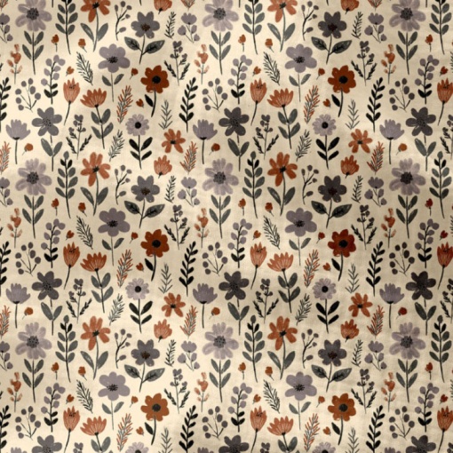 Tecido mousseline flores multicor 1x1,30m