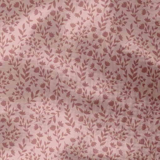 Tecido mousseline flores rosa 1x1,30m