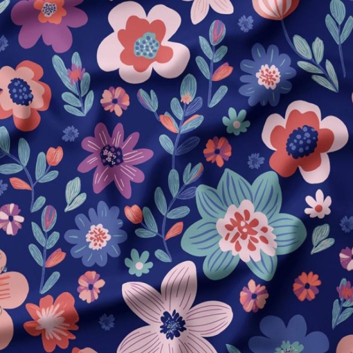 Tecido impermeável floral/ multicor 1x1,40m