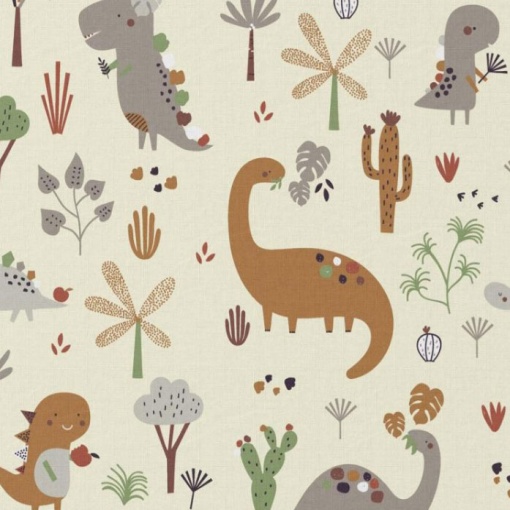 Tecido plastificado dinossauros multicor 1x1,40m