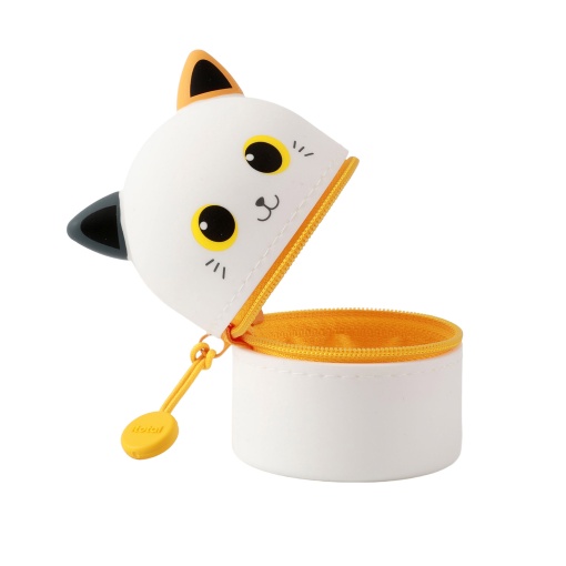 Mini estojo escolar de silicone iTotal gato laranja
