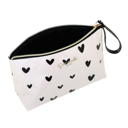 BOLSA CAMOMILLA LOVE ME BRANCO/PRETO 14X25X8CM 19770