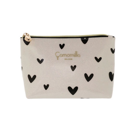 BOLSA CAMOMILLA LOVE ME BRANCO/PRETO 12X19X6,5CM 19773