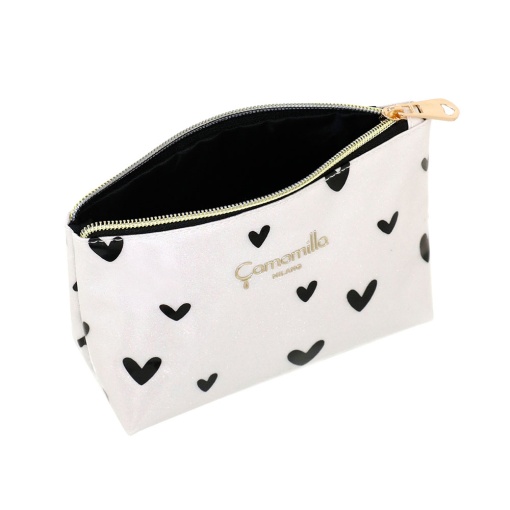 BOLSA CAMOMILLA LOVE ME BRANCO/PRETO 12X19X6,5CM 19773