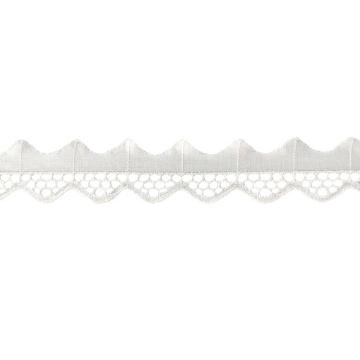 Fita de tecido bordado nº 77 35mm branco (metro)