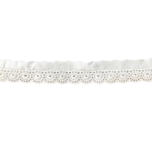 Fita de tecido bordado nº 3 25mm branco (metro)