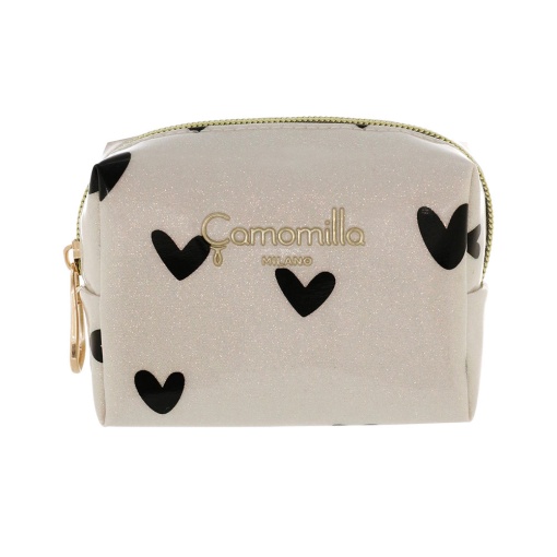 BOLSA CAMOMILLA LOVE ME BRANCO/PRETO 8X11,5X5CM 19765