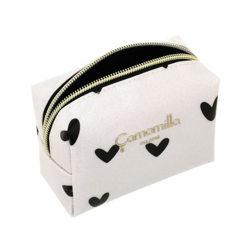 BOLSA CAMOMILLA LOVE ME BRANCO/PRETO 8X11,5X5CM 19765
