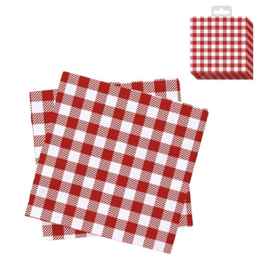 Guardanapos 33x33cm (20 unidades) vichy vermelho D'CASA