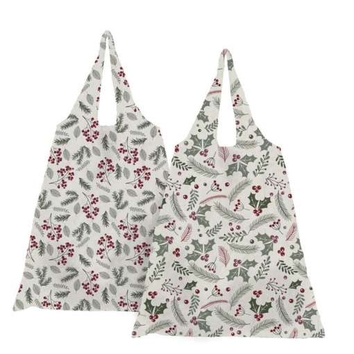 Shopping bag D'CASA Natal branco 38x38cm sortido