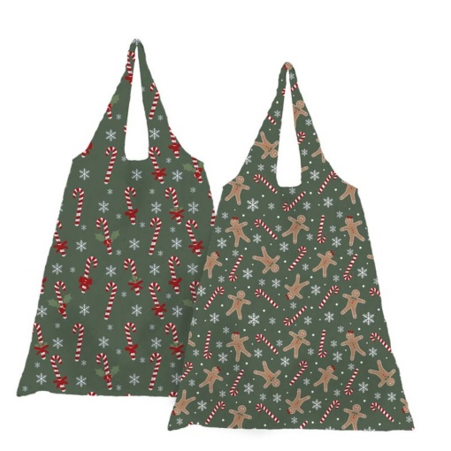 Shopping bag D'CASA Natal verde 38x38cm sortido