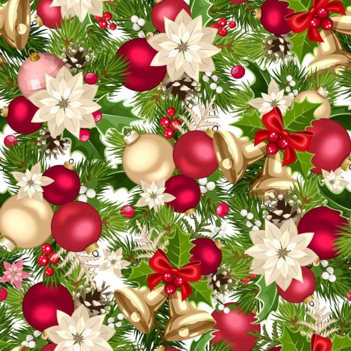 Papel de embrulho JOL Natal 70x100cm bolas e sinos