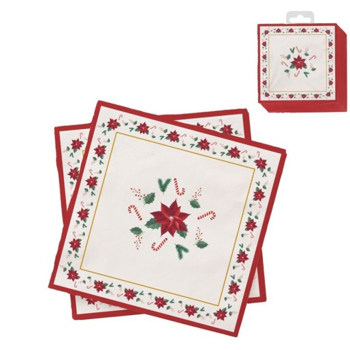 Guardanapos 33x33cm (20 unidades) flor de Natal D'CASA