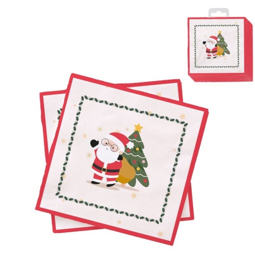 Guardanapos 33x33cm (20 unidades) Pai Natal D'CASA