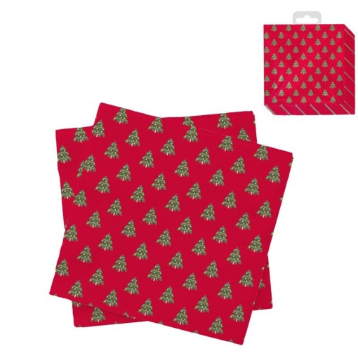 Guardanapos 33x33cm (20 unidades) árvores de Natal D'CASA