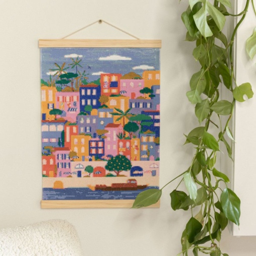 Pintar com diamantes La Petite Épicerie Petit Diamond 30x40cm - Casas coloridas